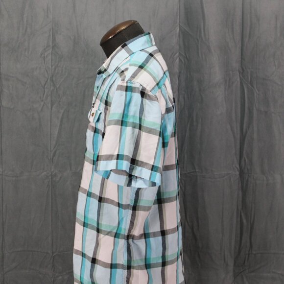 Button-Down Shirt - Blue and Black Plaid Pattern by Matix - Men's Large - Picture 7 of 10